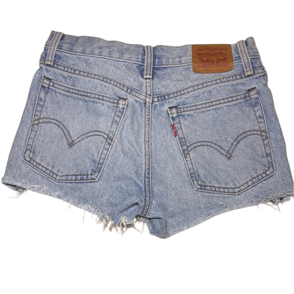 Levi's Women's Faded Blue Distressed Vintage Jean Shorts